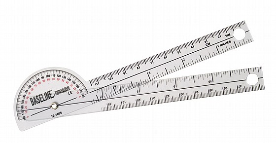 Baseline� Plastic Goniometer - Pocket Style - 180 Degree Head - 6 inch Arms