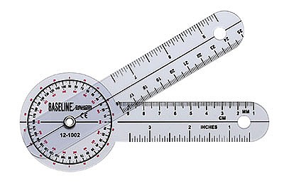 Baseline� Plastic Goniometer - 360 Degree Head - 6 inch Arms