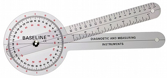 Baseline� Plastic Goniometer - 360 Degree Head - 12 inch Arms