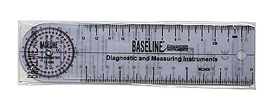 Baseline� Plastic Goniometer - Rulongmeter Style - 360 Degree Head - 6 inch Arms
